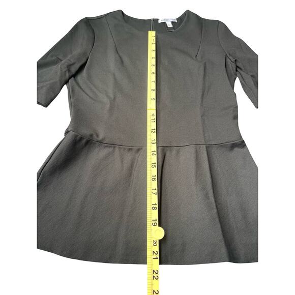 Mango Black Peplum Top Short Sleeve Round Neck Suit Collection - Size Small - Picture 13 of 15